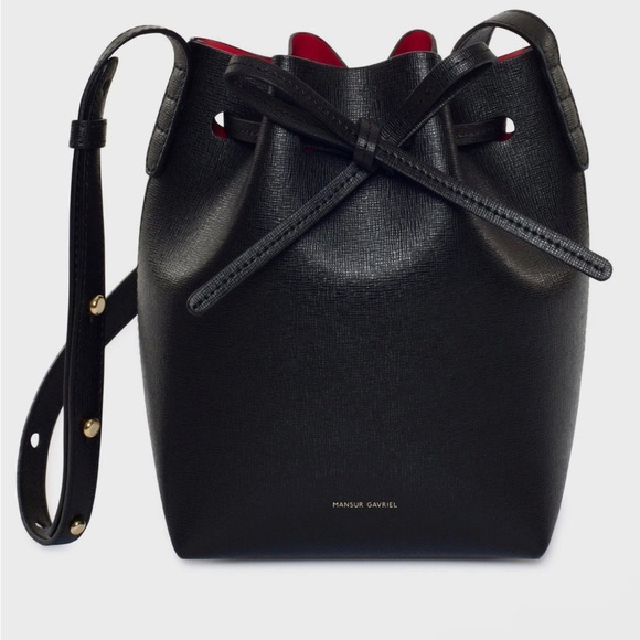 Mansur Gavriel Mini Mini Bucket Bag White Leather Crossbody